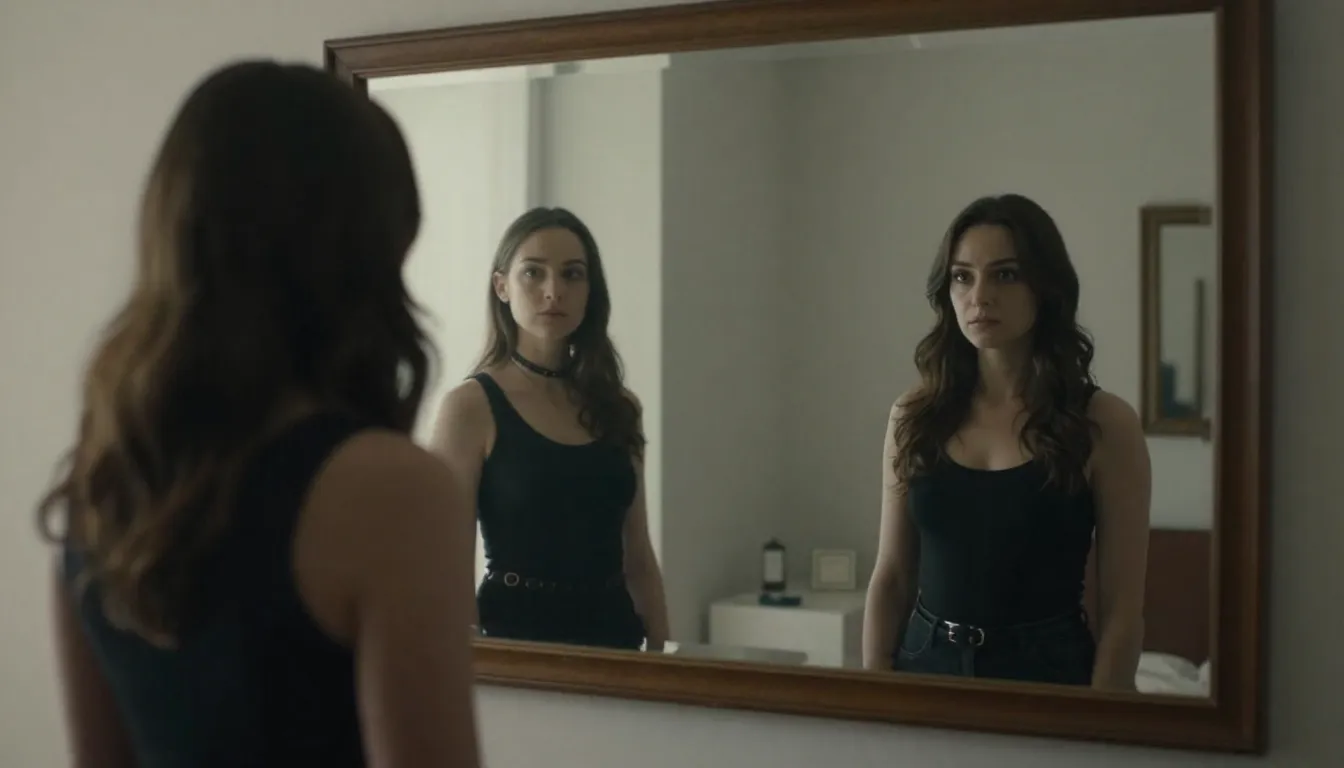 A person standing in front of a giant mirror, seeing a stron...