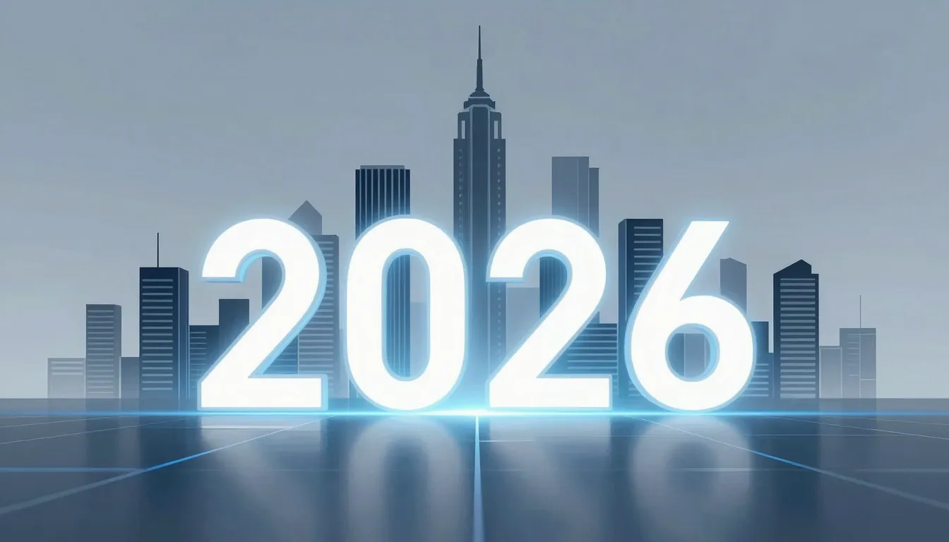 A digital visualization of a futuristic city skyline with a ...