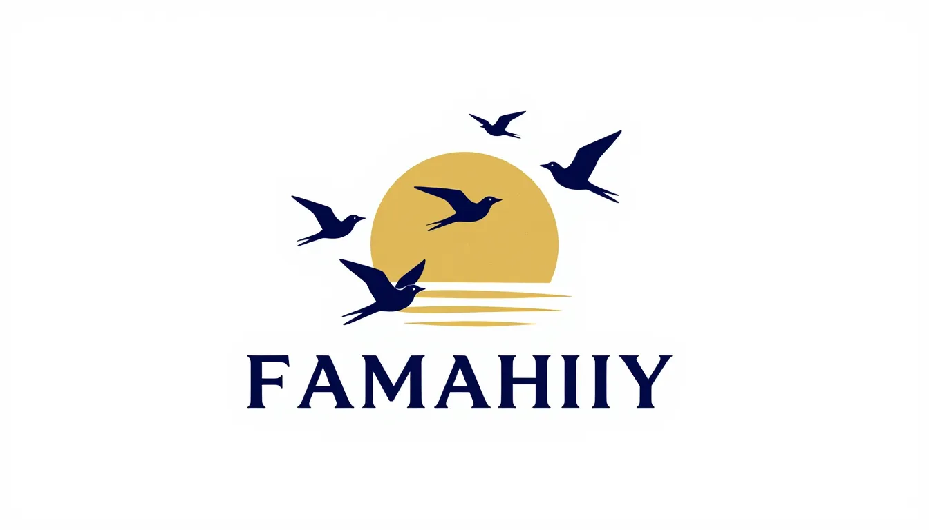 Minimalist logo design for a family brand, featuring four el...