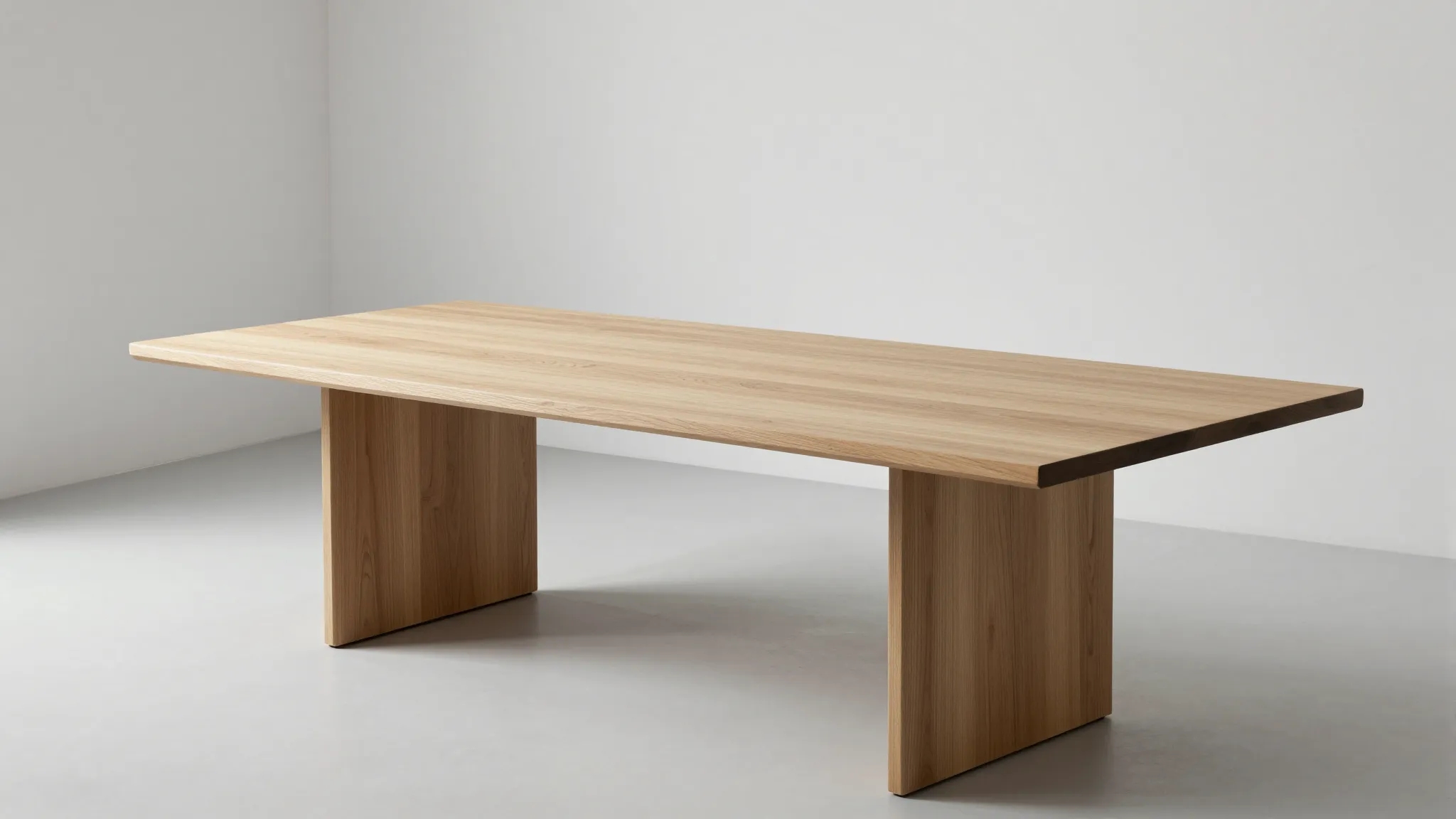 Modern minimalist dining table made of solid light oak wood ...