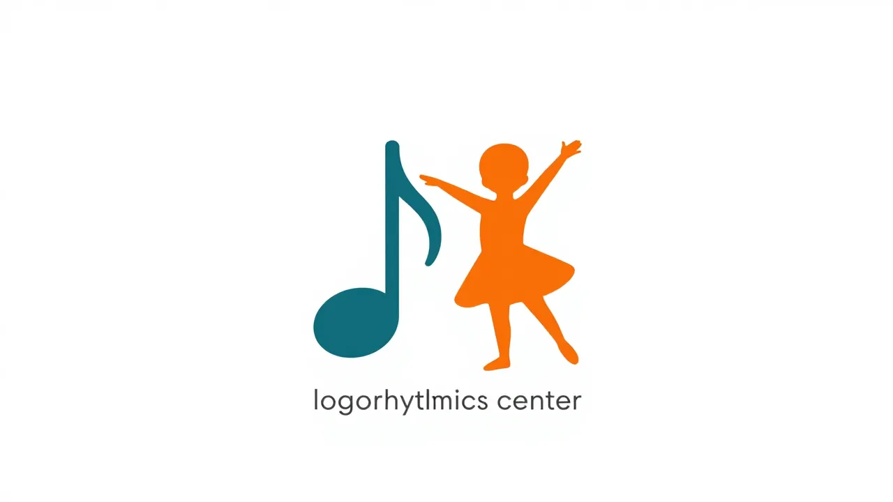 Minimalist logo for a logorhythmics center, a stylized combi...