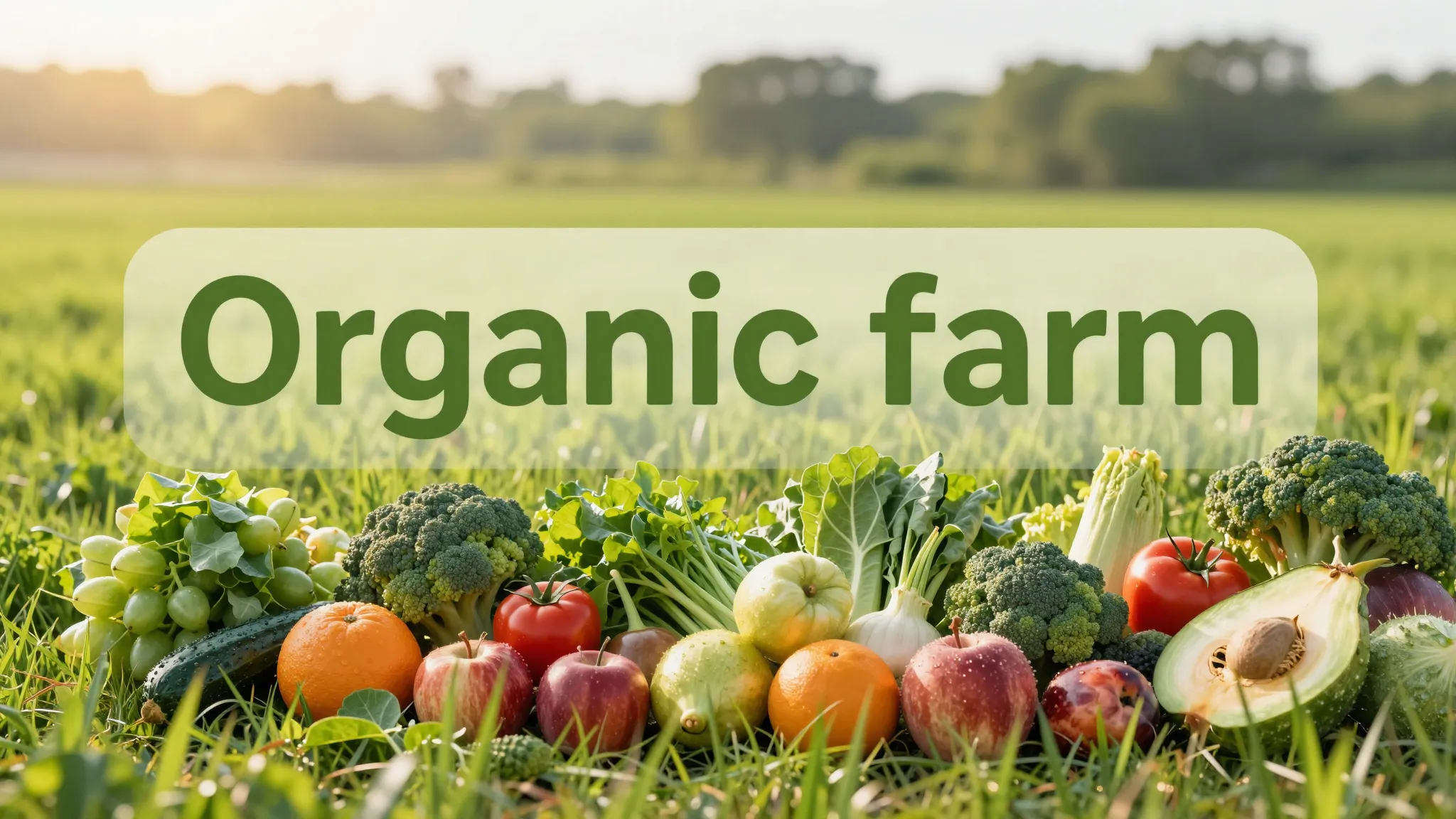 Horizontal advertising banner for organic farm products, a w...