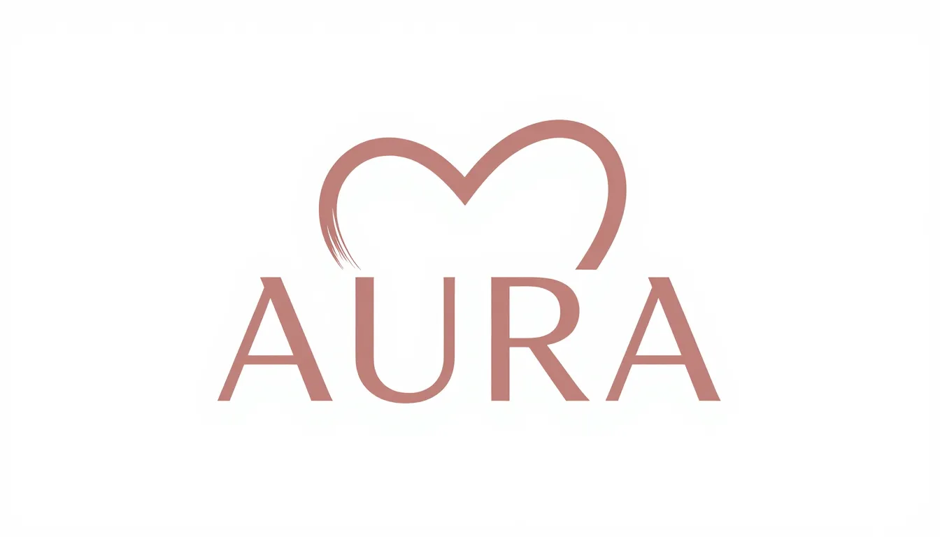 Minimalist logo for a radio station named 'AURA', elegant sa...