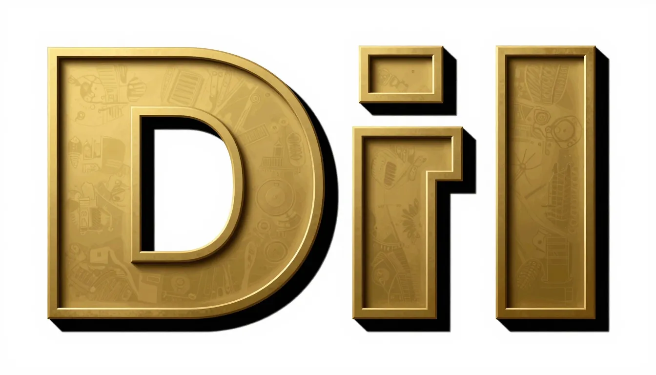 Industrial design for a brass cliché, bold modern Italian ty...