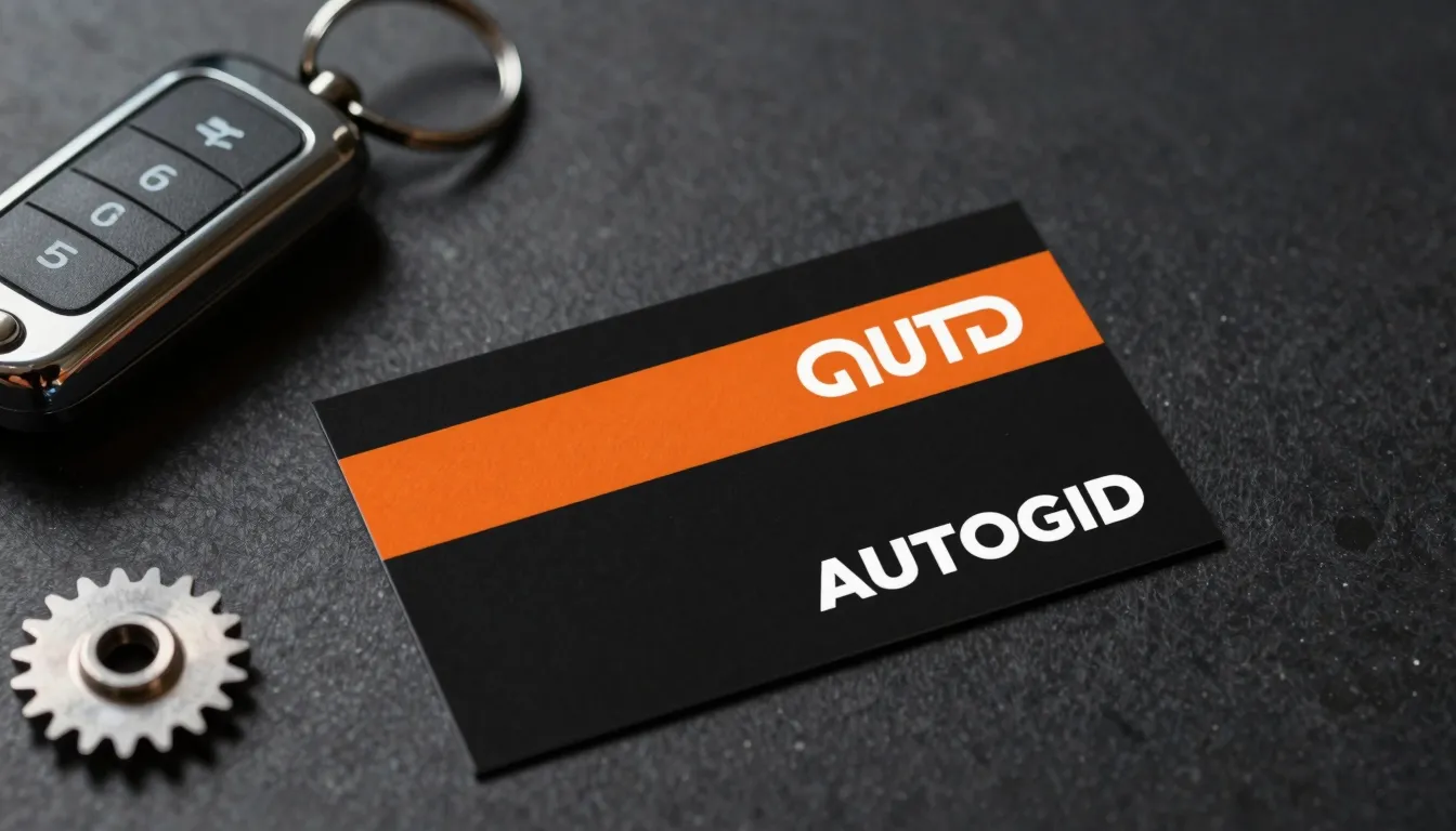 A high-quality mockup of a business card for an auto shop. T...
