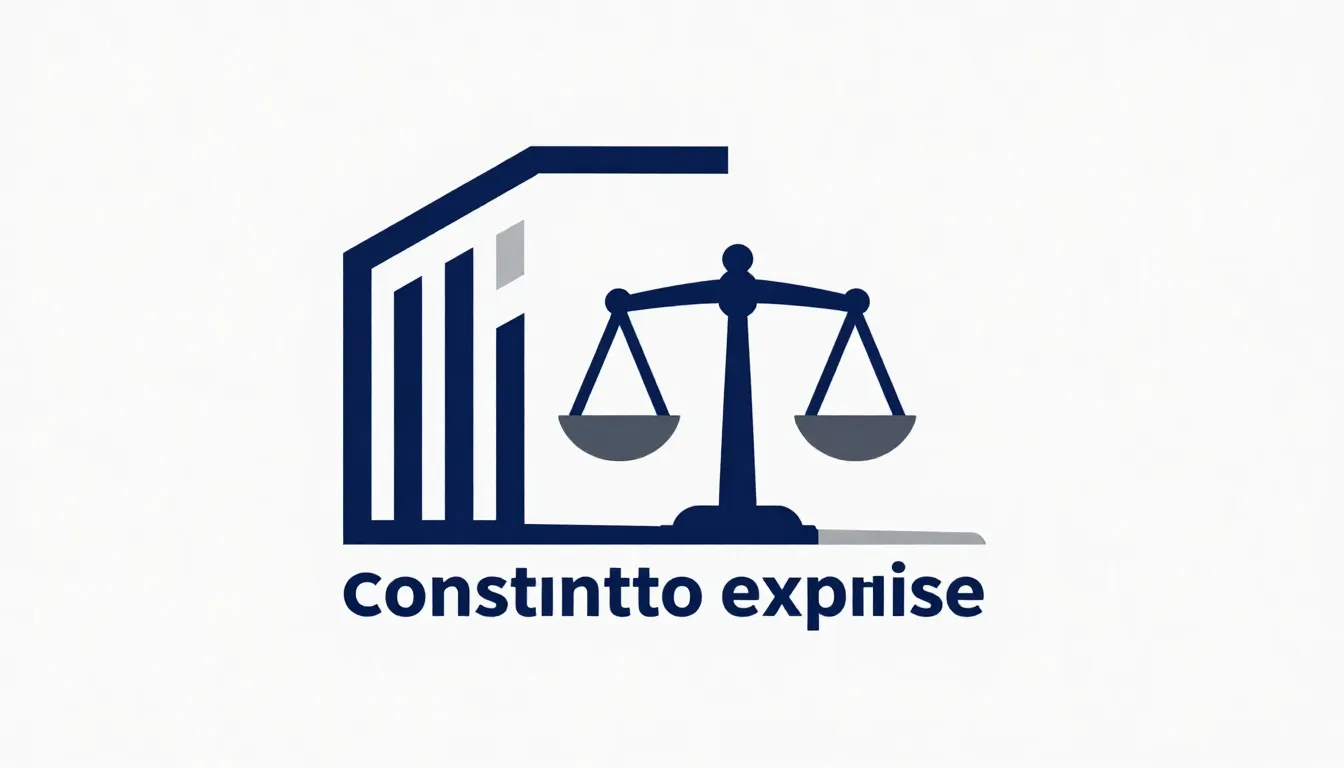 Modern corporate logo for a construction expertise firm, min...