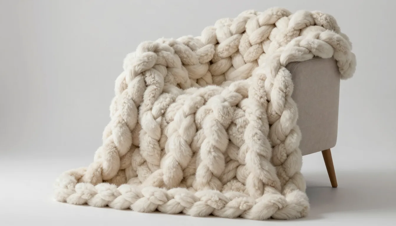 A luxurious, oversized handmade blanket made of Alize Puffy ...