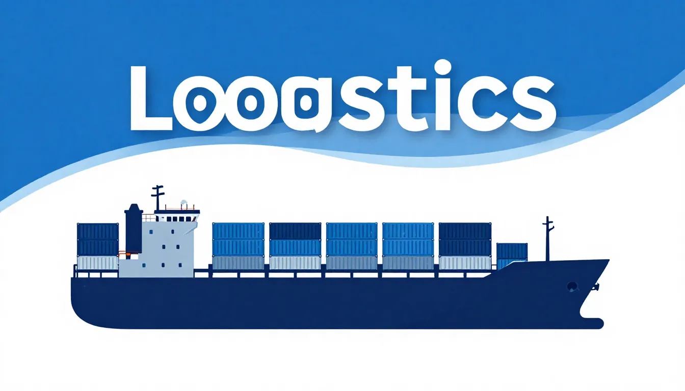 Professional logistics web banner design, blue and white col...