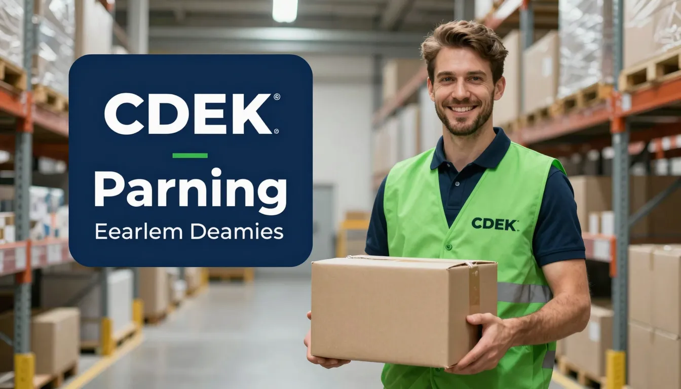 Professional recruitment poster for CDEK warehouse. A friend...
