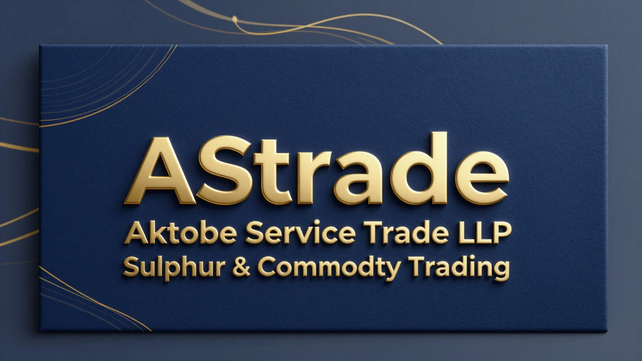 Premium business card front design, deep midnight blue backg...