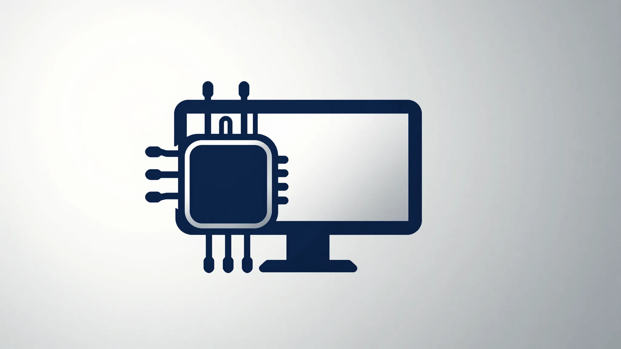 Minimalist and modern logo for a PC repair and assembly serv...