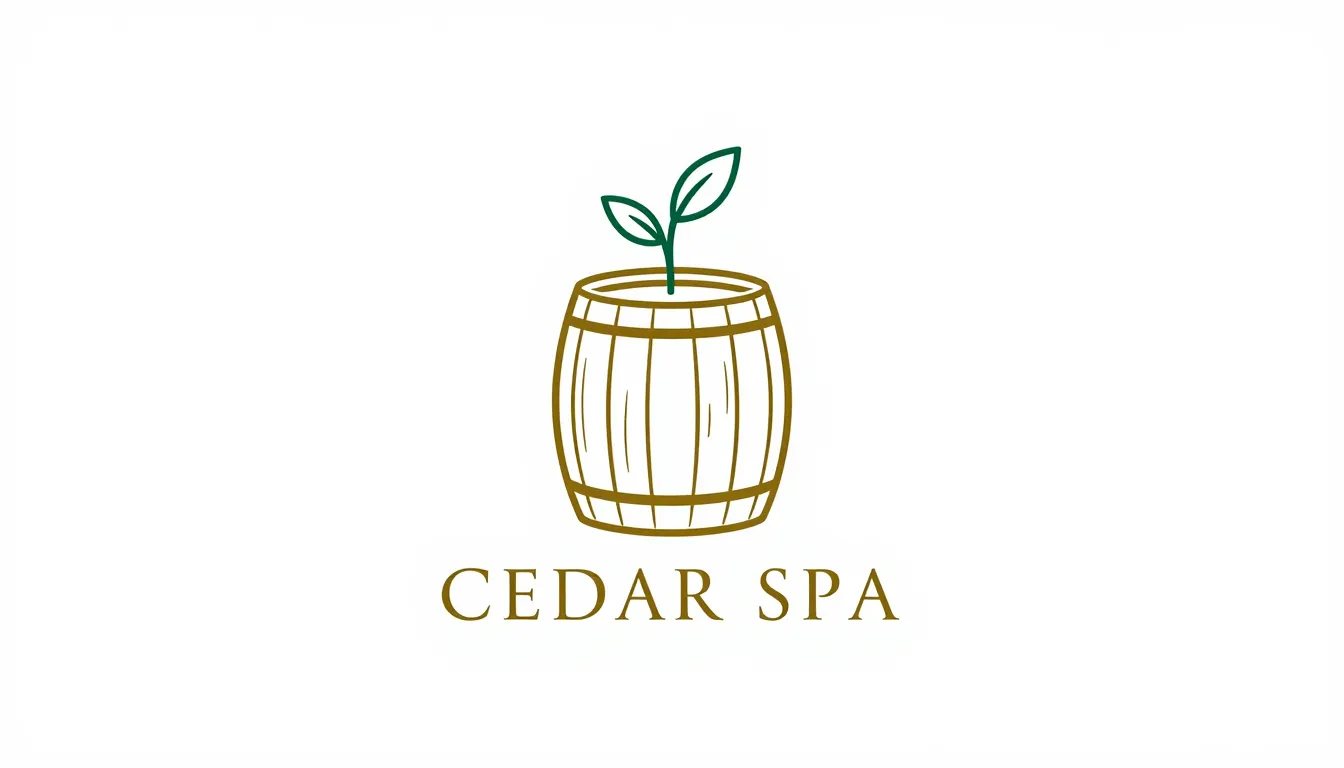 Minimalist logo design for a spa salon named 'CEDAR SPA', fe...