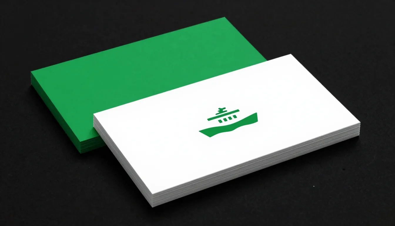 A professional business card mockup for a water transport co...