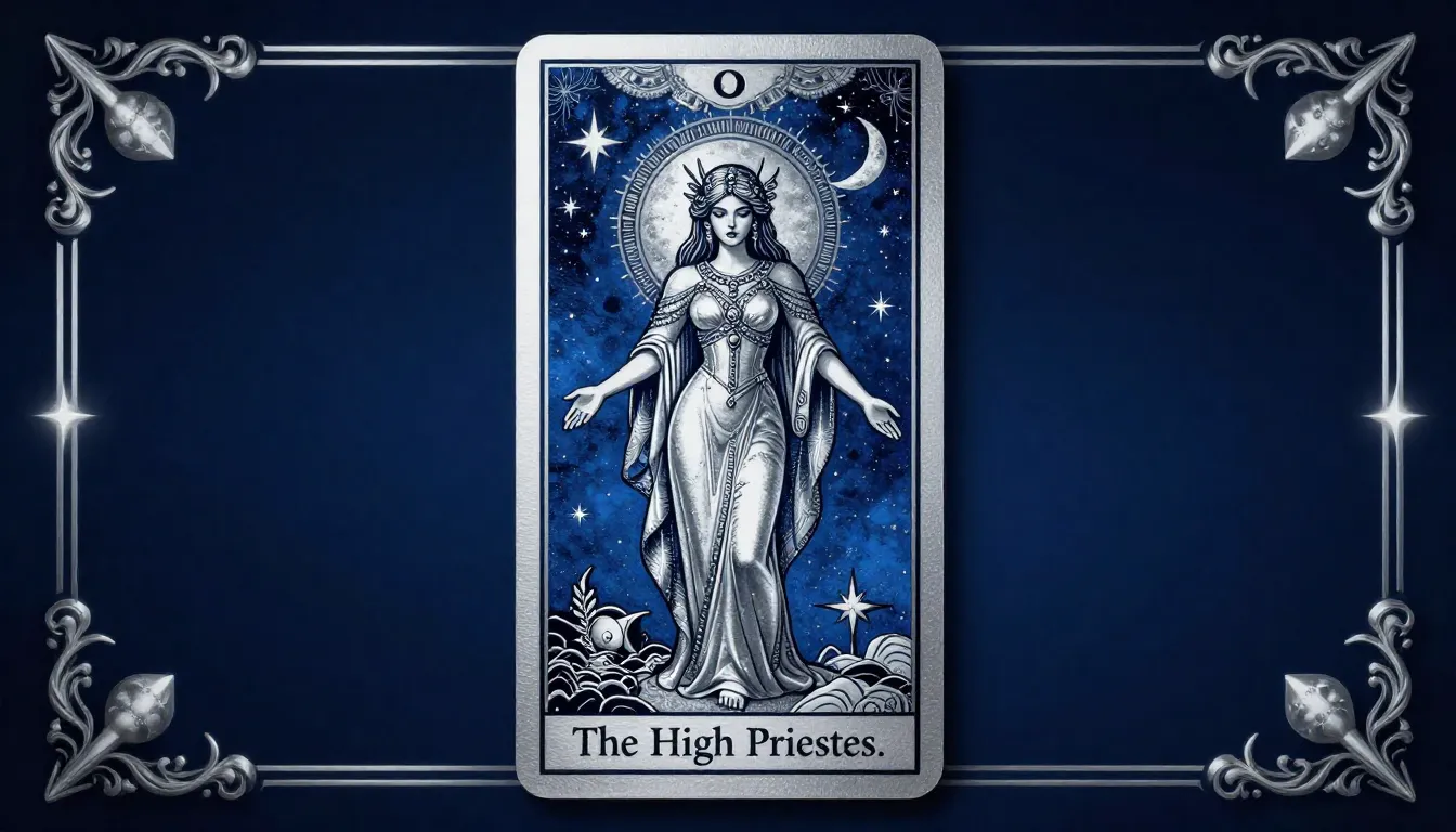 Tarot card 'The High Priestess', 9:16 aspect ratio, mystical...