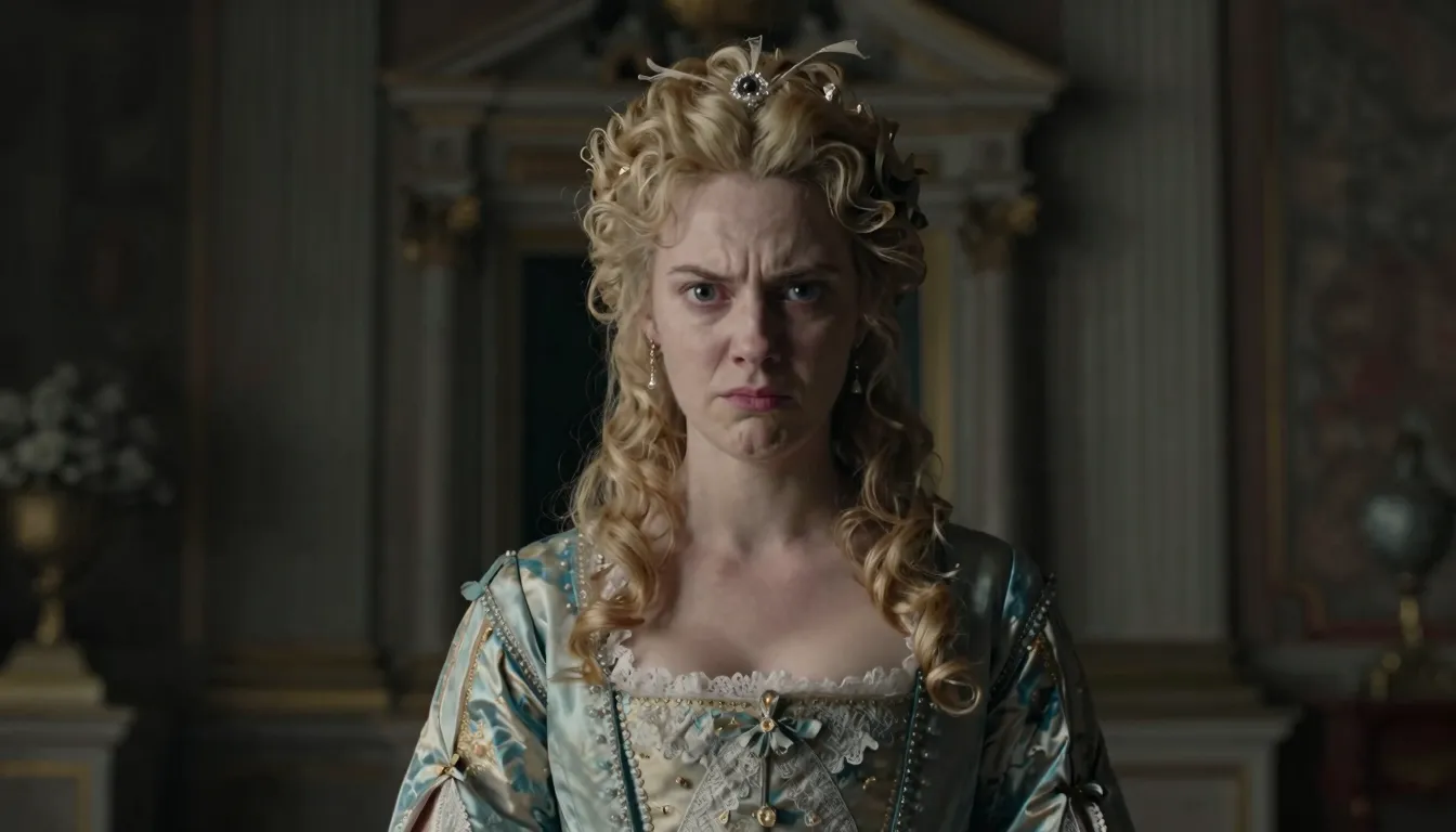 A portrait of a beautiful 17th-century French noblewoman wit...