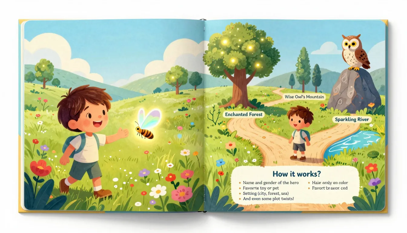A vibrant, whimsical illustration for a children's book. On ...