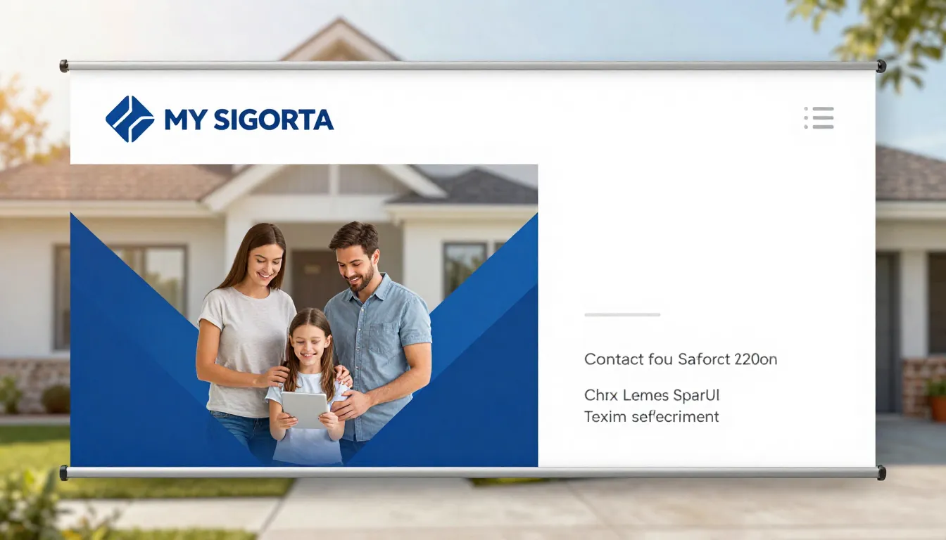 A high-quality corporate banner for MY SIGORTA, featuring a ...
