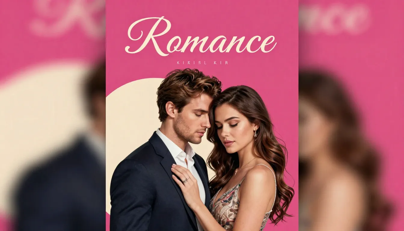 A professional book cover for a romance novel, featuring a c...