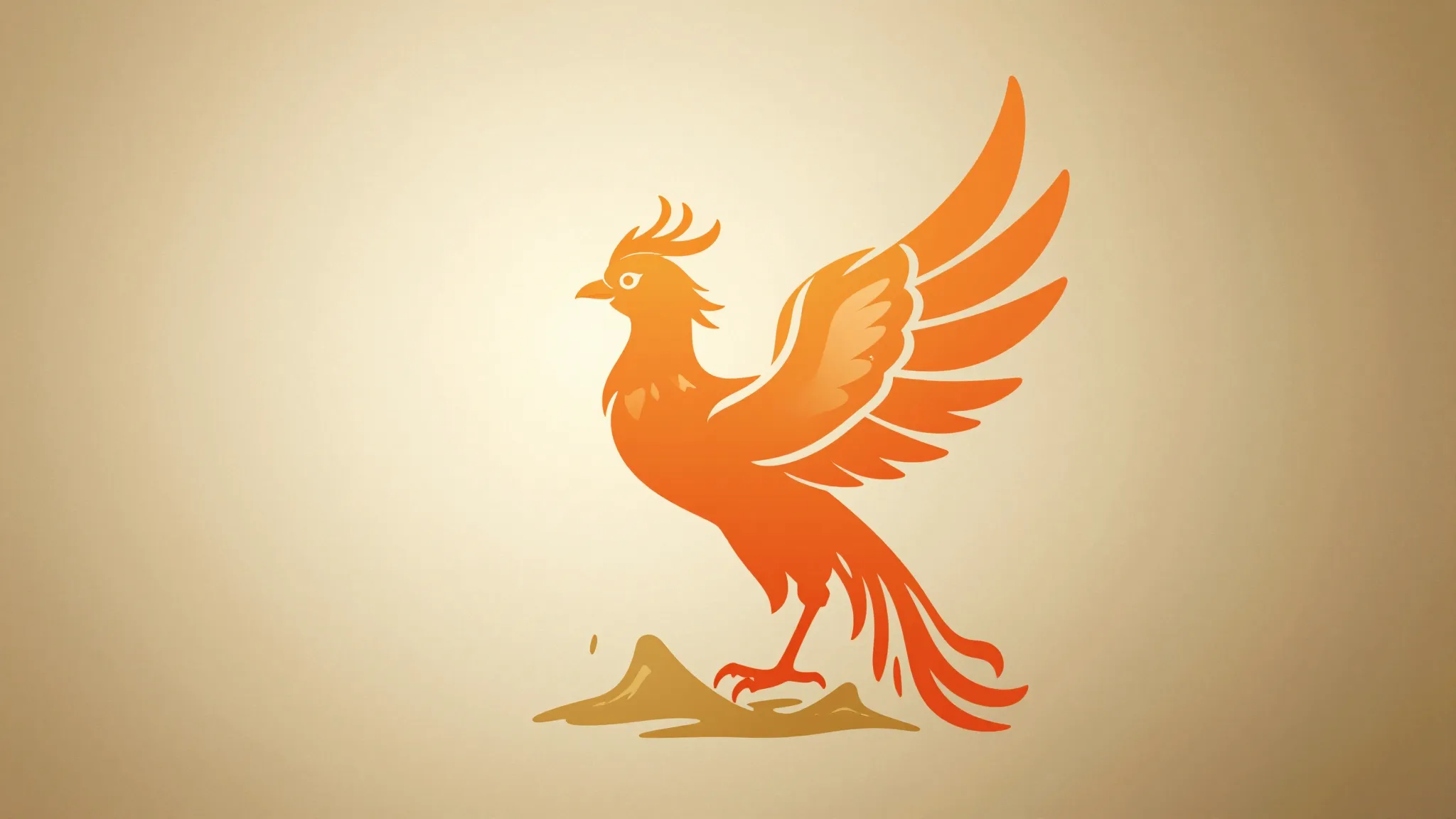 A majestic phoenix bird rising from ashes, minimalist logo s...