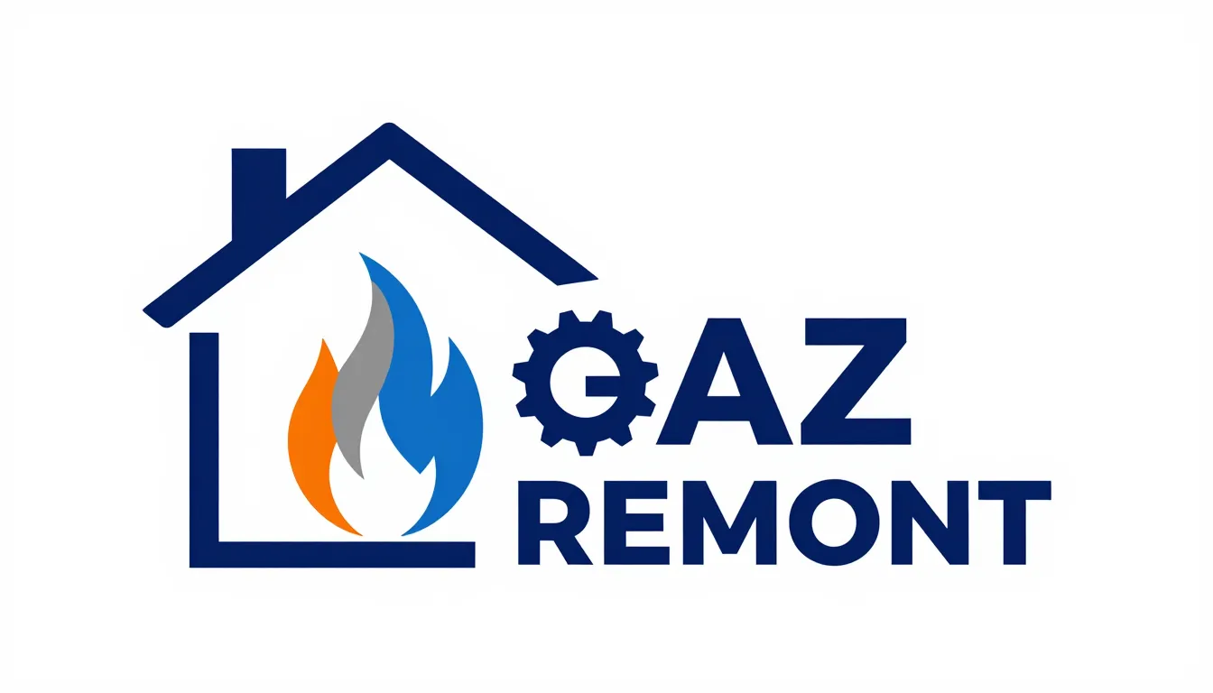 Modern logo design for 'GAZ REMONT'. A silhouette of a house...
