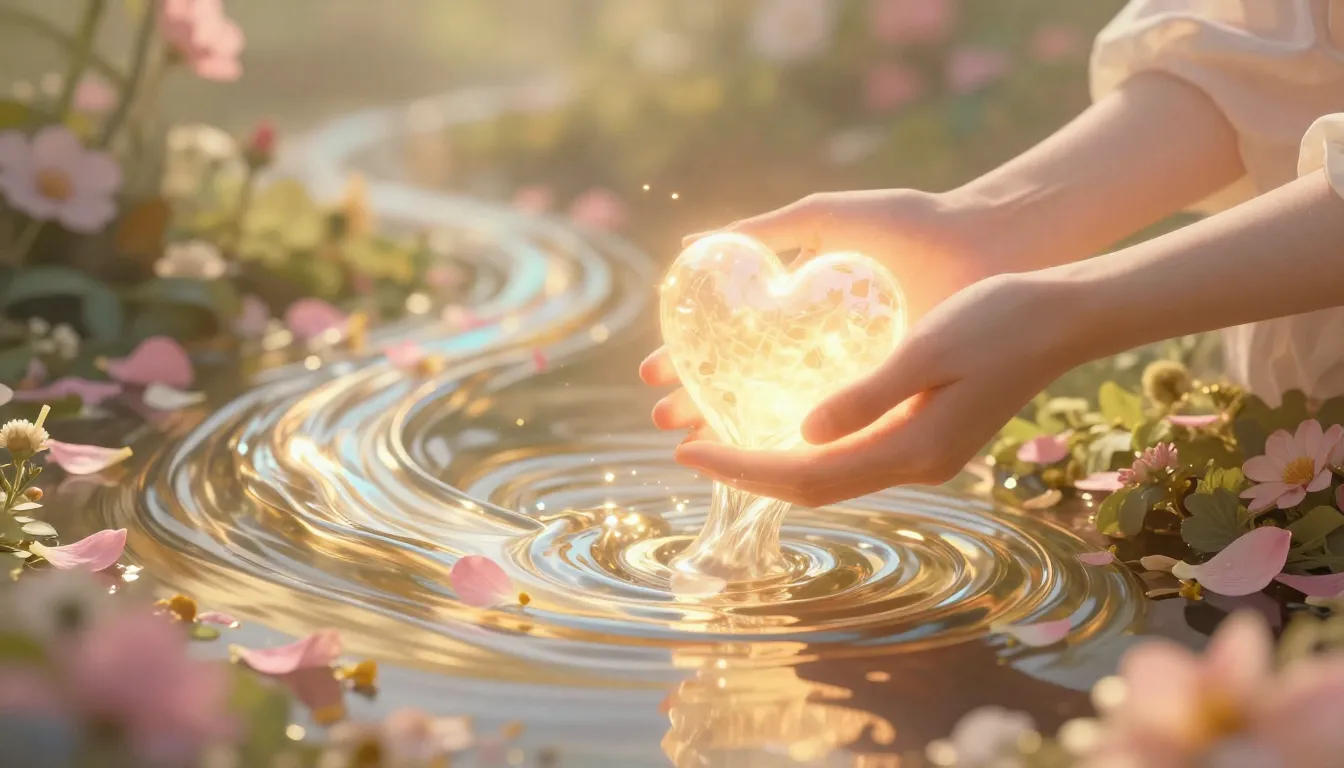 An abstract representation of kindness and love as a flowing...