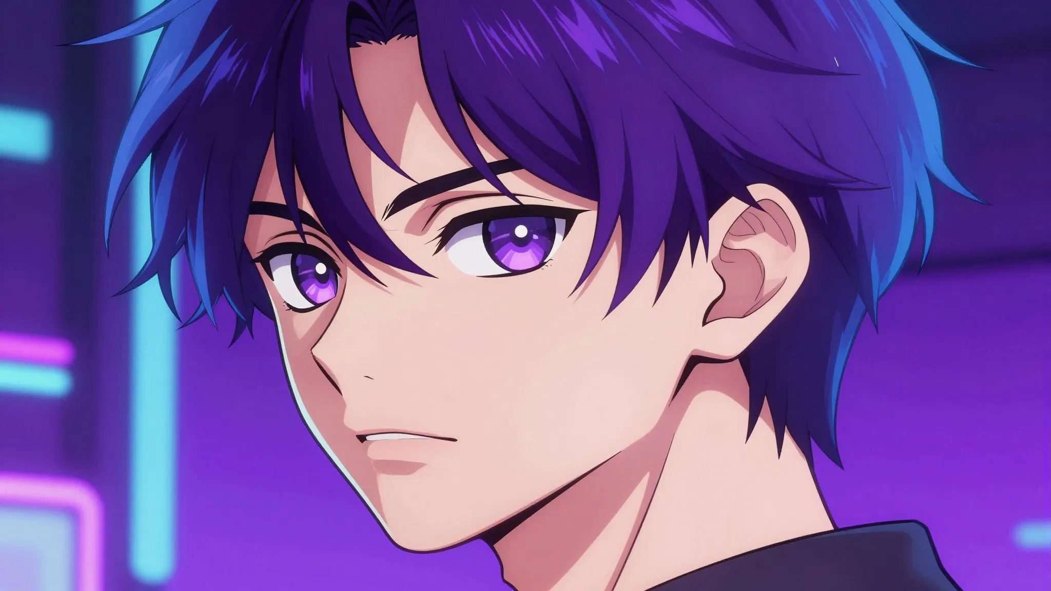 Stunning manga style profile picture, charismatic young char...