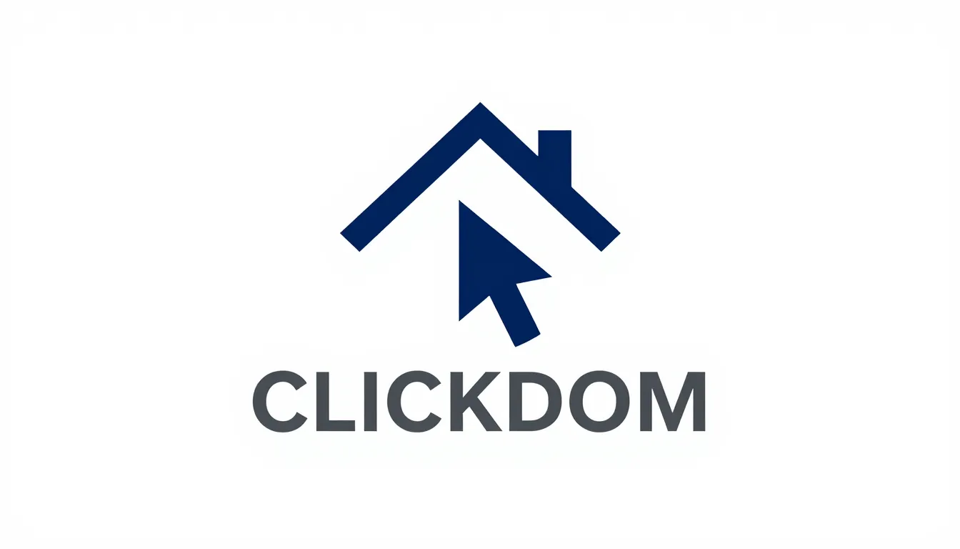 Minimalist corporate logo design for 'CLICKDOM'. The icon is...