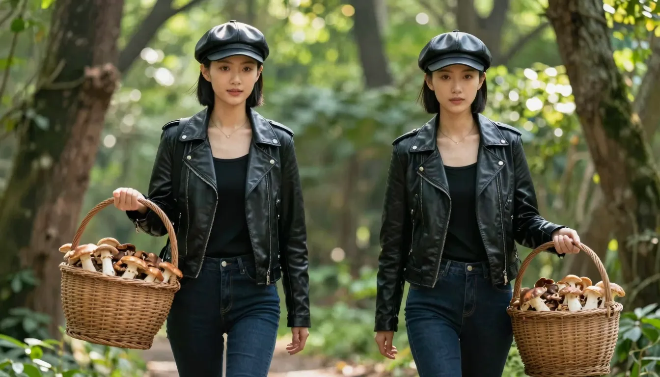 Two beautiful Chinese women with short bob haircuts walking ...