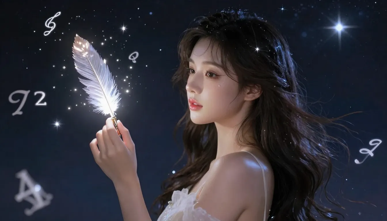 A beautiful and mystical young woman named Luna, holding a g...