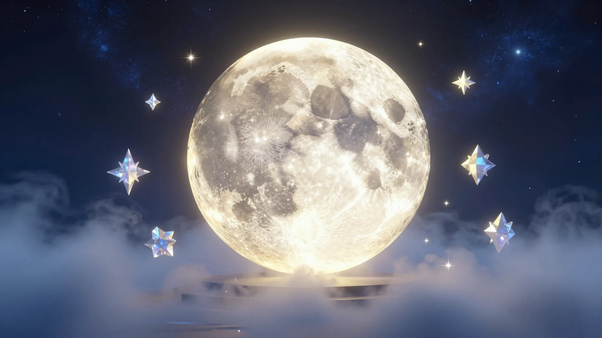 Hyper-realistic 3D isometric composition of a glowing mystic...