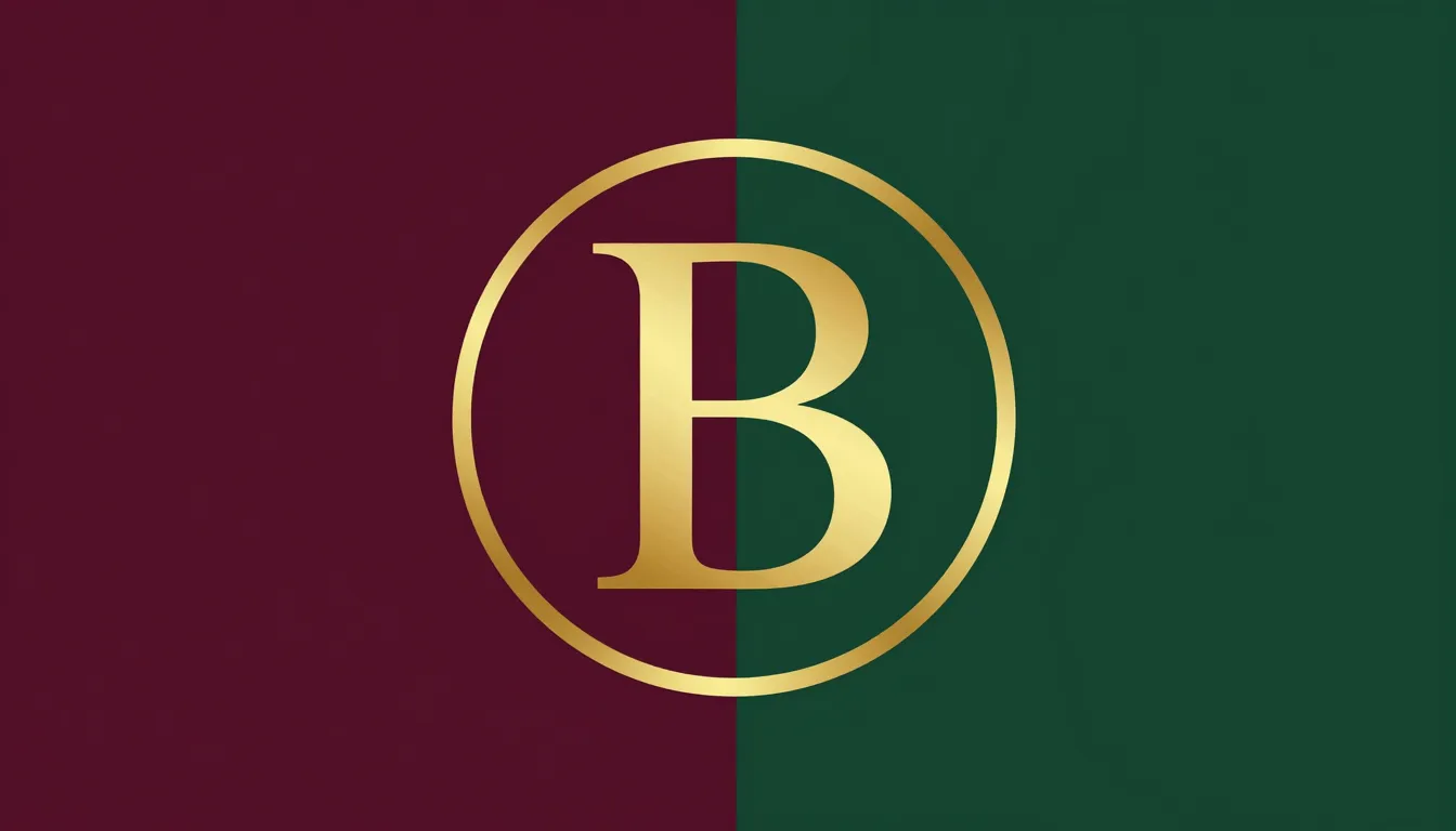 Professional vector logo design. A sophisticated letter 'B' ...