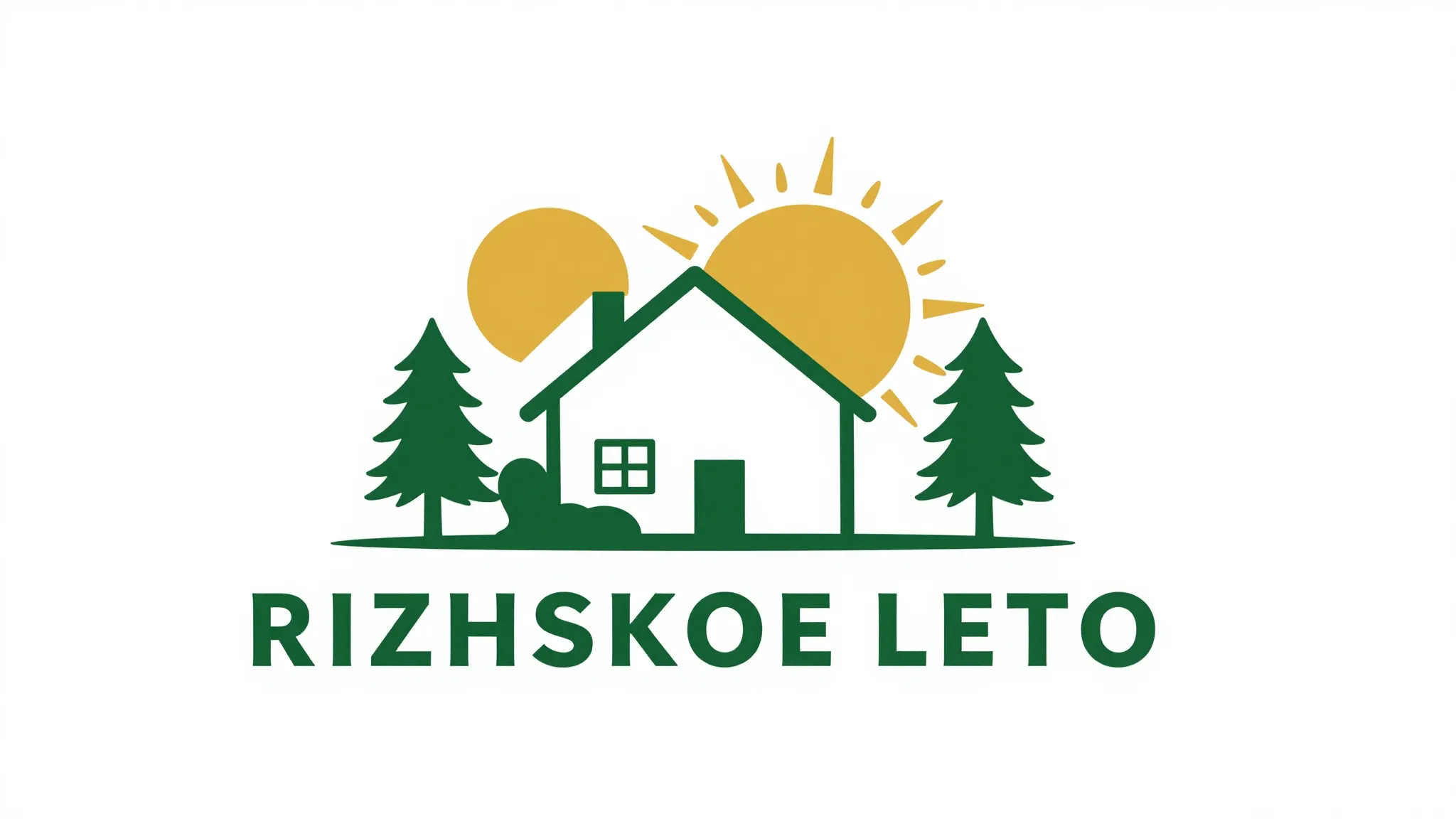 Minimalist logo for a luxury cottage settlement named 'RIZHS...