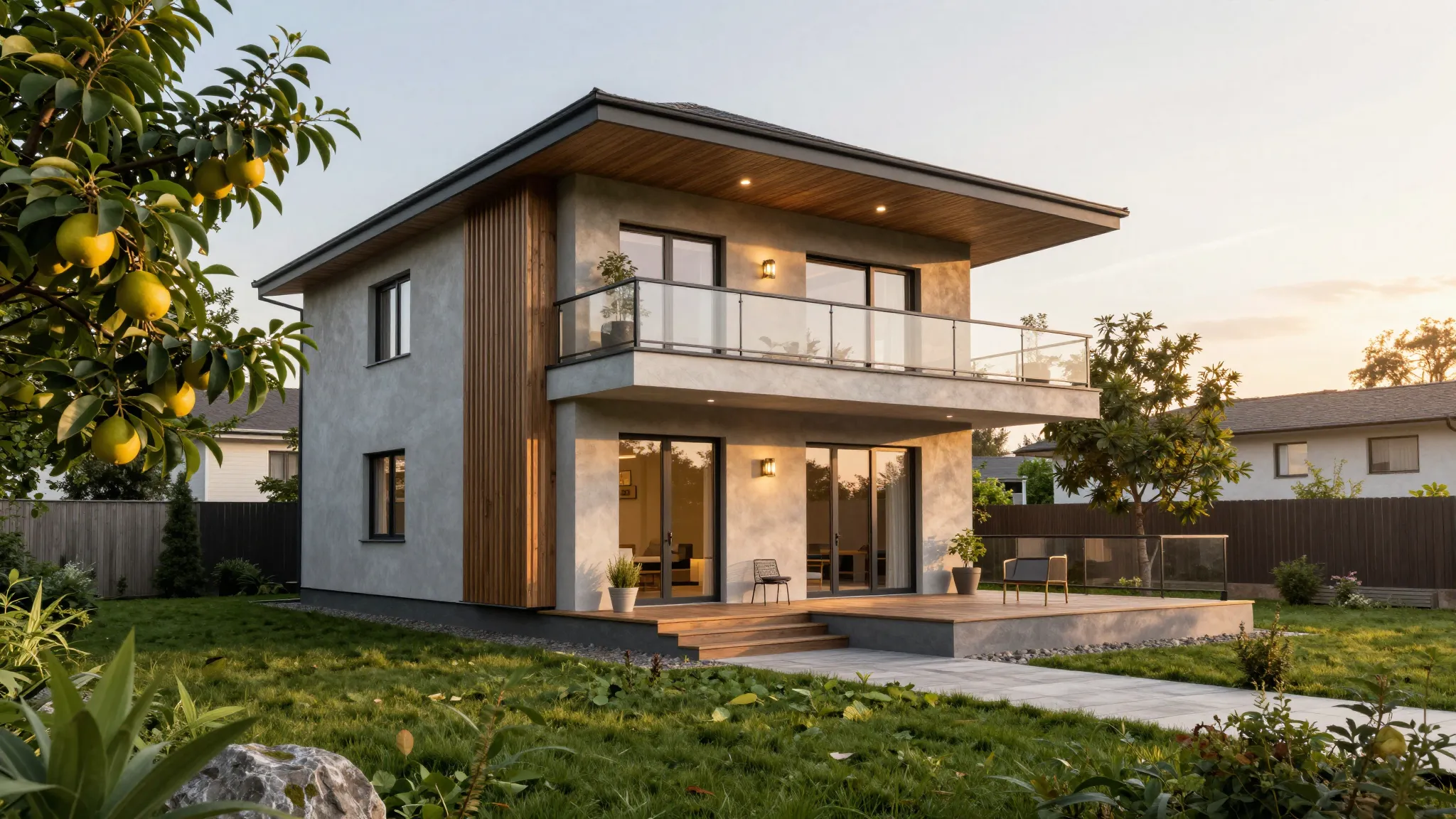 A luxurious two-story modern cottage in a quiet green neighb...