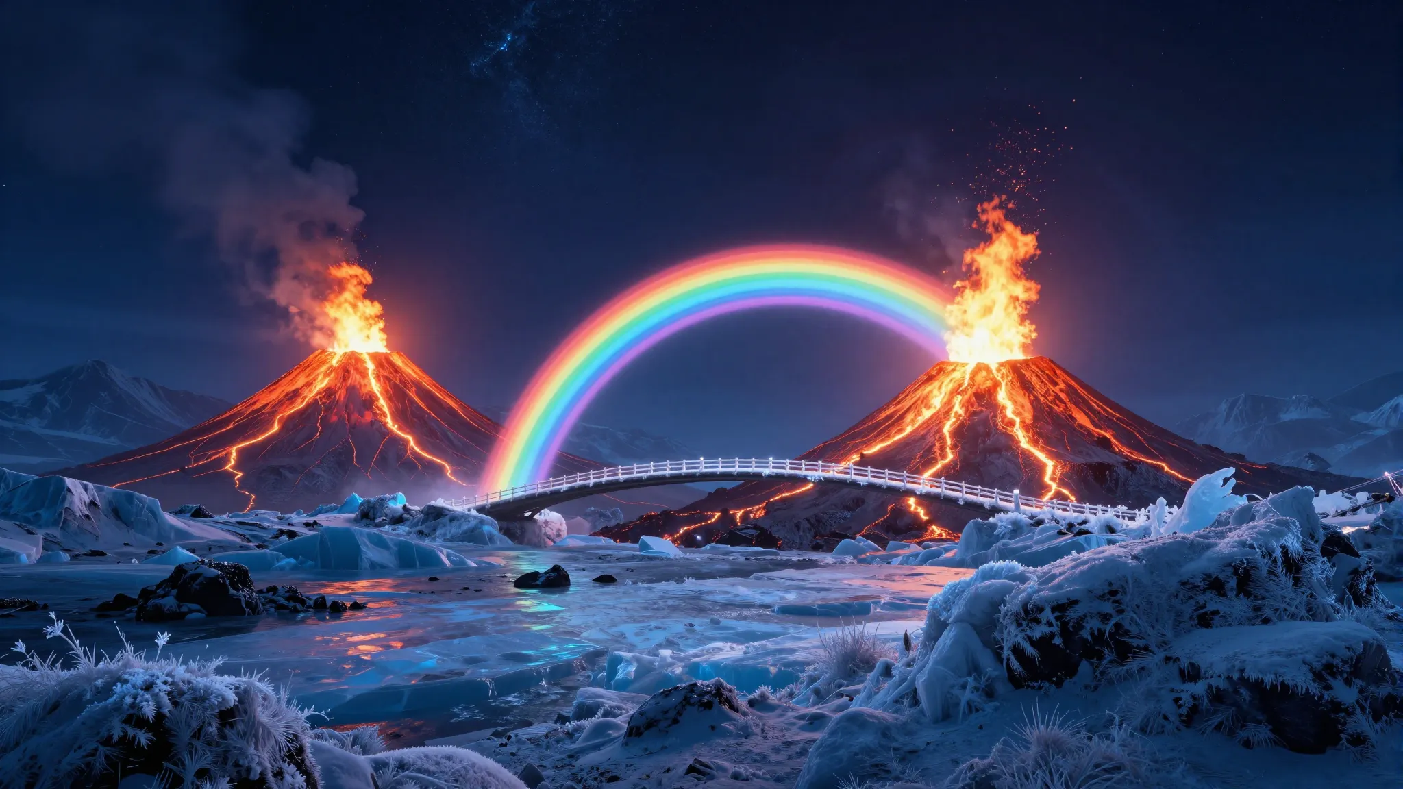 A breathtaking cinematic masterpiece, night scene, a glowing...