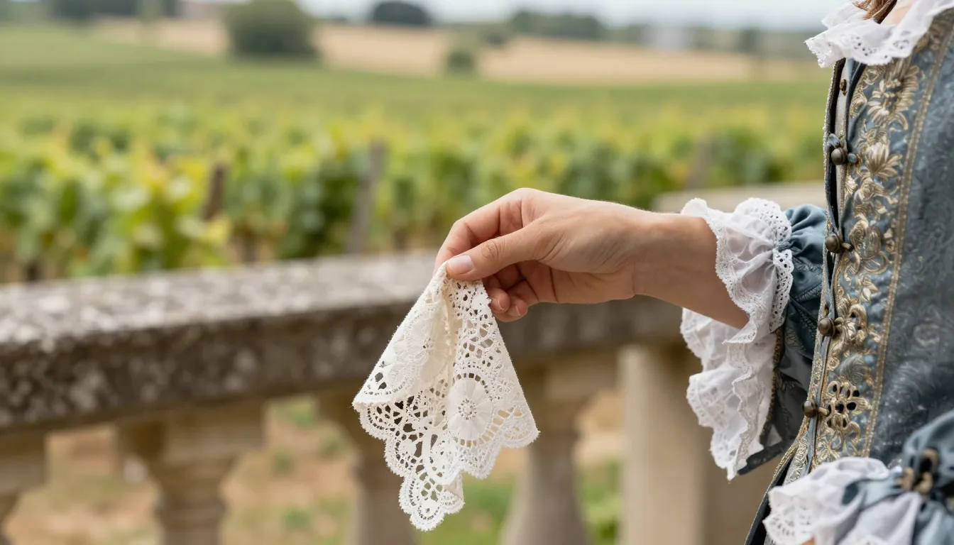 A close-up of a 17th-century lady's hand holding a delicate ...