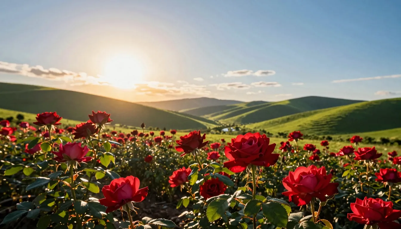A breathtakingly beautiful landscape bathed in brilliant, wa...