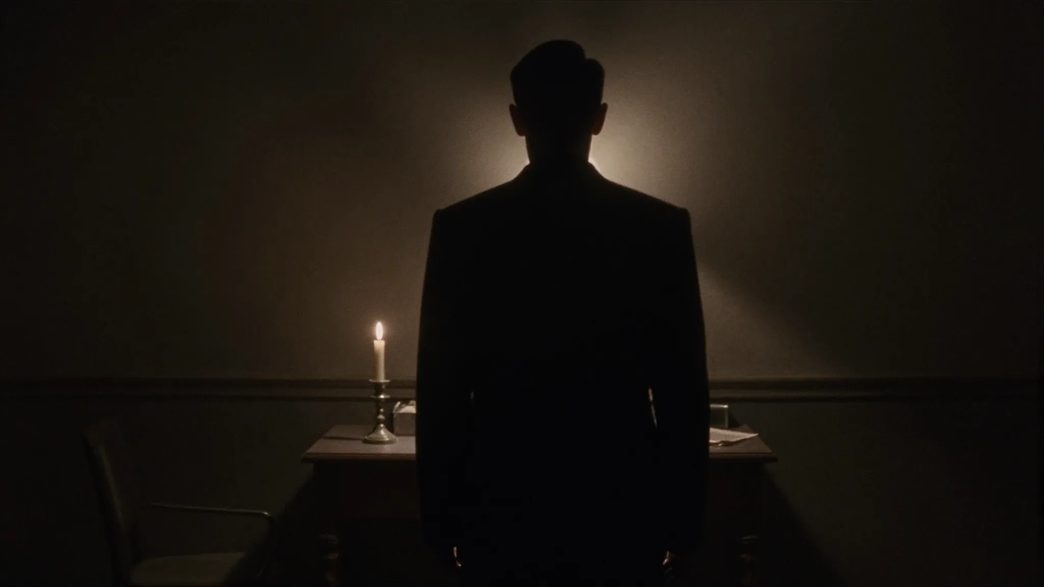 Cinematic noir film still, dramatic high-contrast lighting, ...