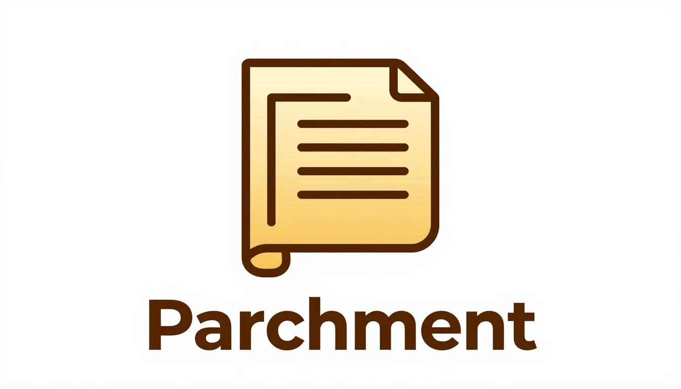 Minimalist logo for a desktop app named Parchment, an icon o...
