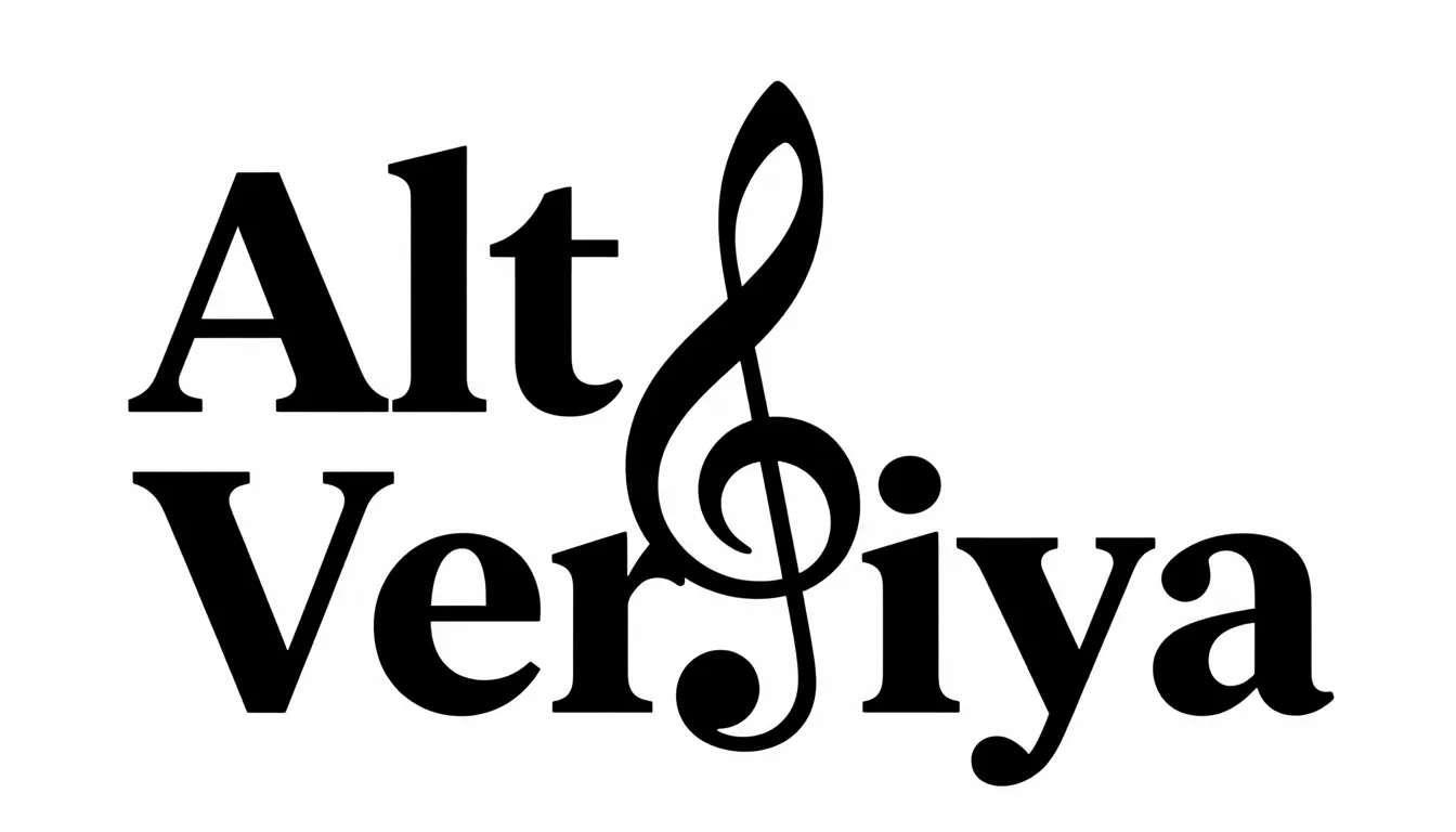 Graphic logo for music band 'Alt Versiya' arranged in two li...