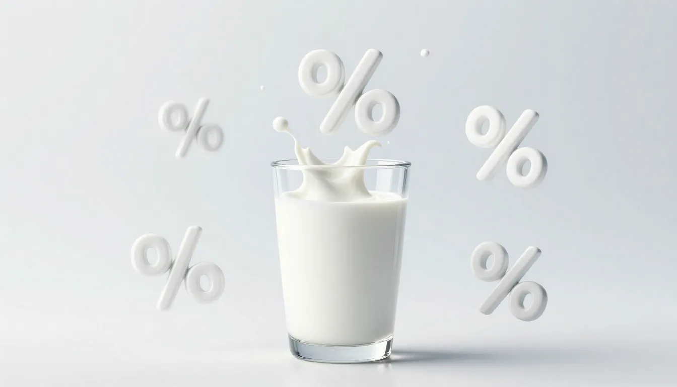 Modern infographic design about milk composition, a glass of...