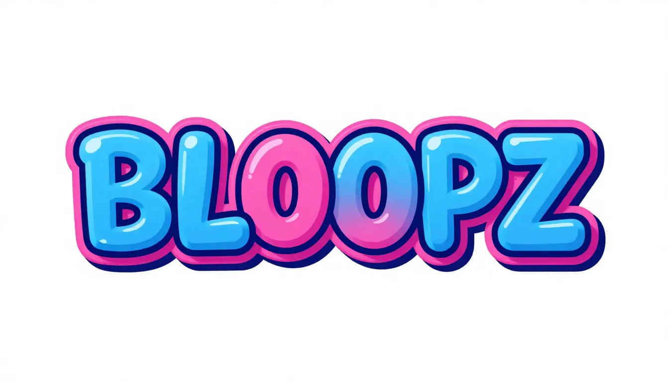 Logo design for music group 'BLOOPZ', bold bubble letters, g...
