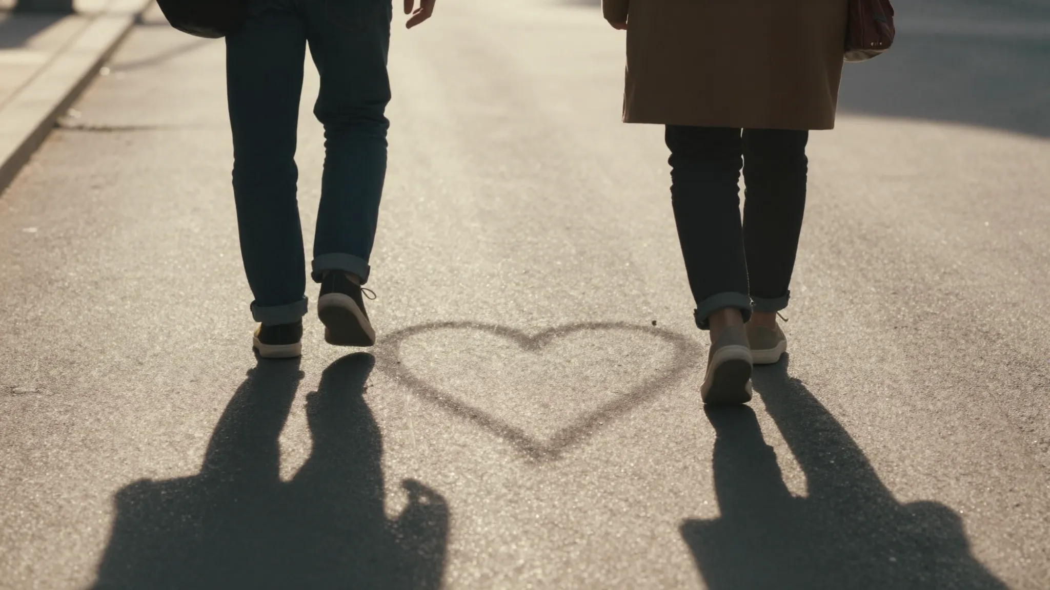 A warm, cozy scene of two people walking past each other on ...