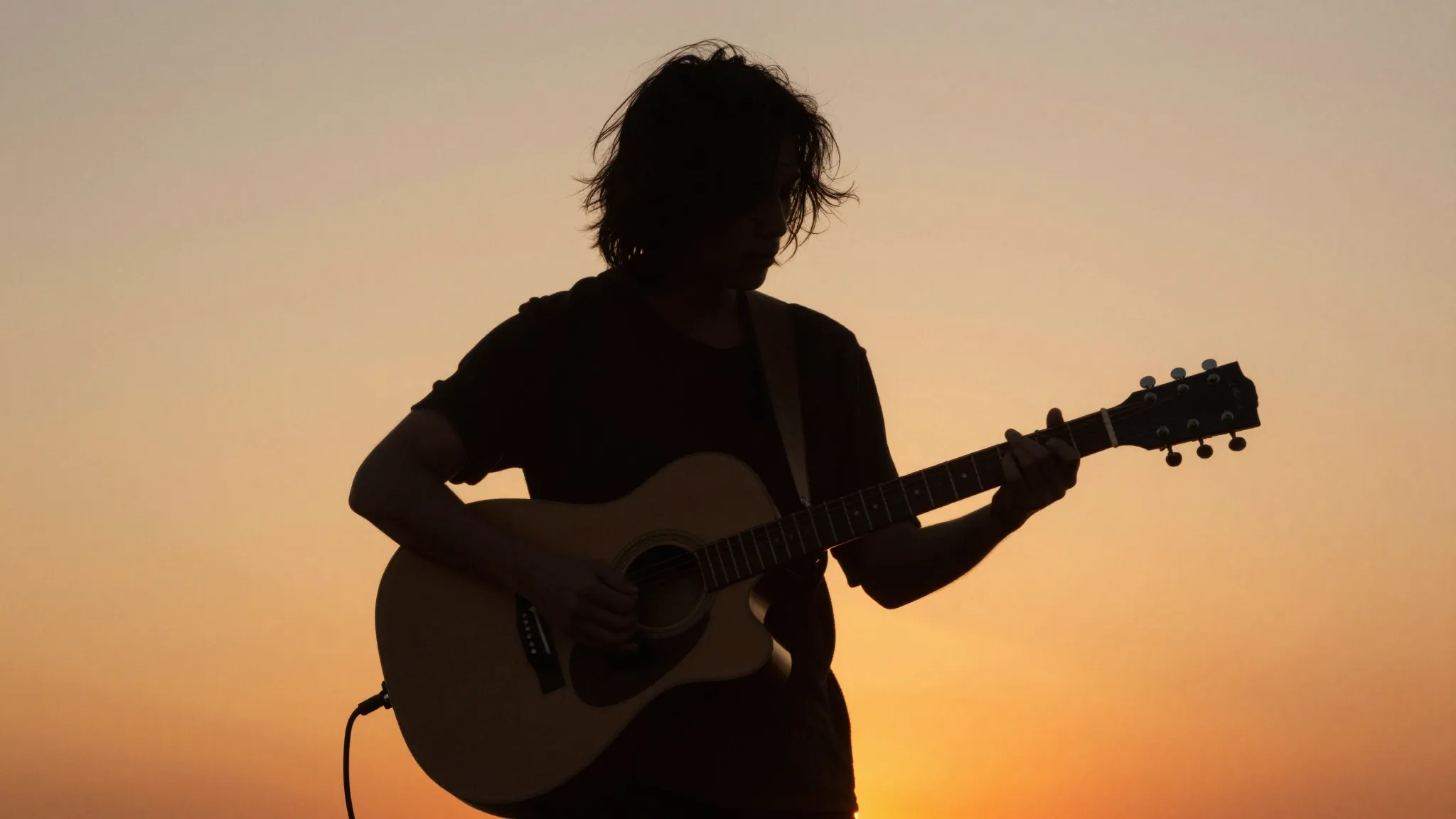 A creative music single cover, a silhouette of a person with...