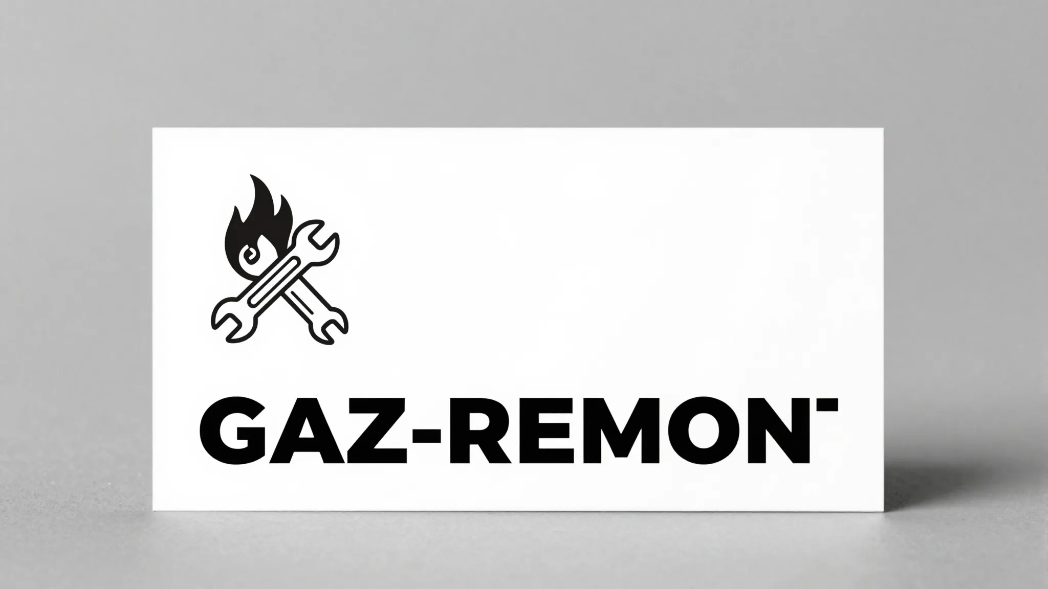 Minimalist business card design for 'GAZ-REMONT'. High contr...