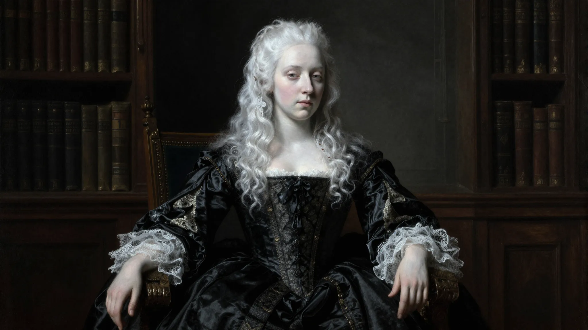 Portrait of a young 17th-century French noblewoman, ghostly ...