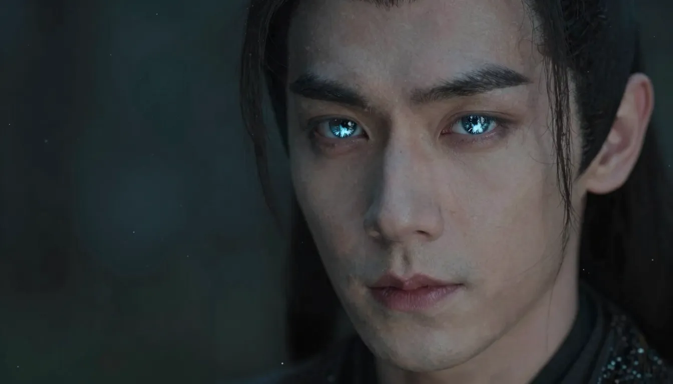 Portrait of a handsome man with a piercing and soulful gaze,...