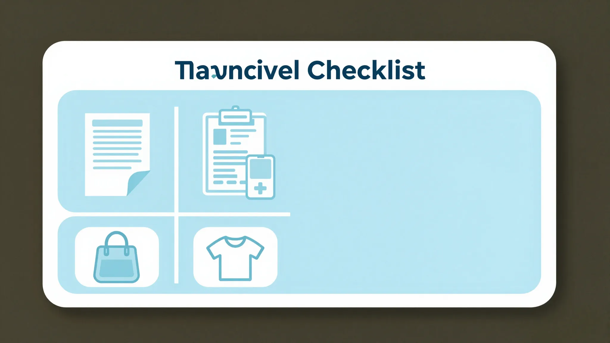A bright and clean infographic design for a travel checklist...