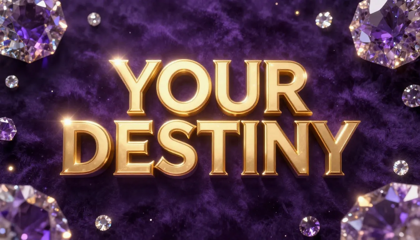 Cinematic YouTube thumbnail, central 3D golden text 'YOUR DE...