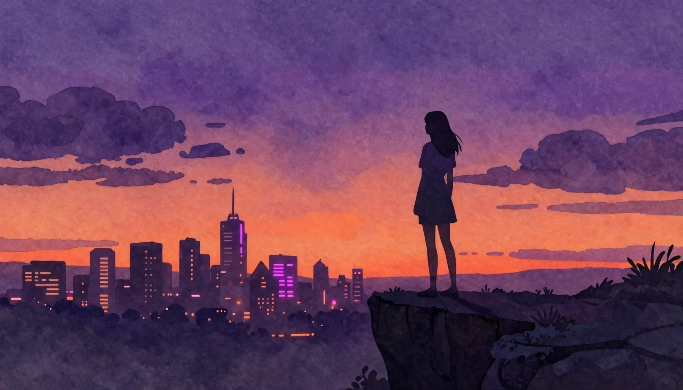 Watercolor style. Minimalist silhouette of a woman standing ...