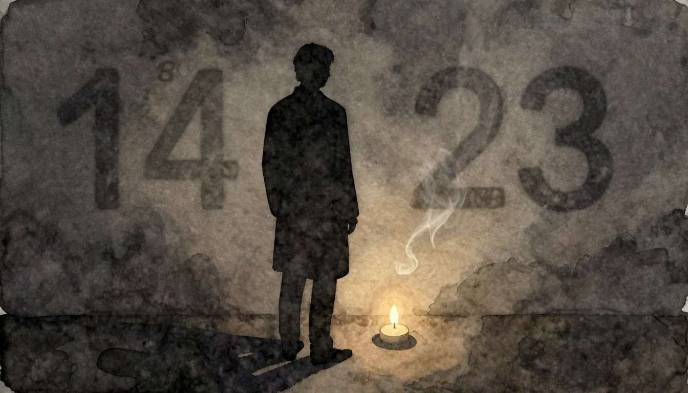 Watercolor style. A dark silhouette of a person standing in ...